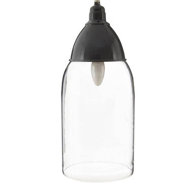 Grey Glass and Iron Pendant Light