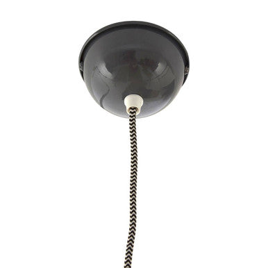 Grey Glass and Iron Pendant Light