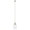White Glass and Iron Pendant Light