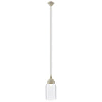 White Glass and Iron Pendant Light