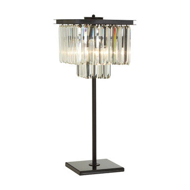 Iron and Crystal Table Lamp
