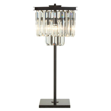 Iron and Crystal Table Lamp