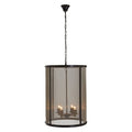 Black Finish Large Pendant Light with Hints of Gold