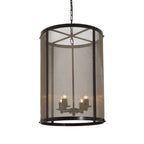 Black Finish Large Pendant Light with Hints of Gold