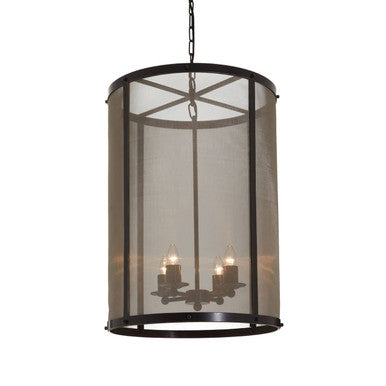 Black Finish Large Pendant Light with Hints of Gold
