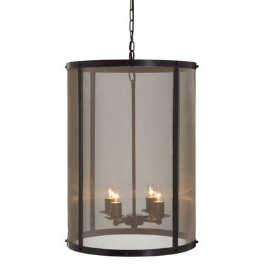 Black Finish Large Pendant Light with Hints of Gold