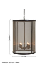 Black Finish Large Pendant Light with Hints of Gold
