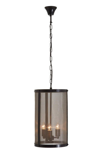 Black Finish Small Pendant Light with Hints of Gold