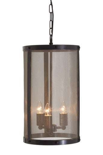 Black Finish Small Pendant Light with Hints of Gold