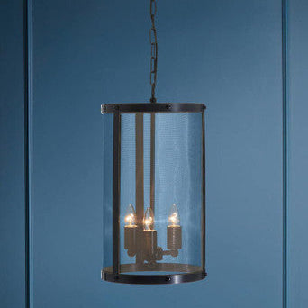 Black Finish Small Pendant Light with Hints of Gold