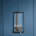 Black Finish Small Pendant Light with Hints of Gold