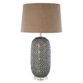 Table Lamp with Brown Linen Shade
