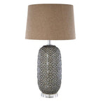 Table Lamp with Brown Linen Shade