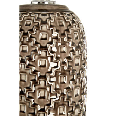 Table Lamp with Brown Linen Shade
