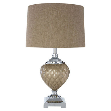 Quilted Texture Silver Table Lamp