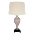 Iron Base Glass Body Table Lamp with Silver Mounts