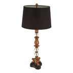 Sculpted Paw Foot Table Lamp with Foliage Detail