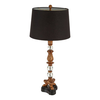 Sculpted Paw Foot Table Lamp with Foliage Detail