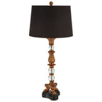 Sculpted Paw Foot Table Lamp with Foliage Detail