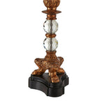 Sculpted Paw Foot Table Lamp with Foliage Detail