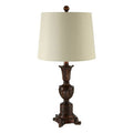 Bronze Fleur de Lis Table Lamp with Grey Shade