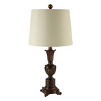 Bronze Fleur de Lis Table Lamp with Grey Shade