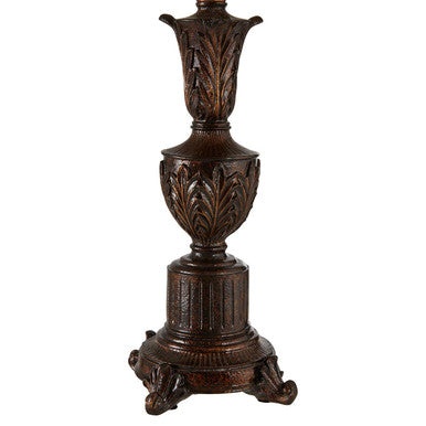 Bronze Fleur de Lis Table Lamp with Grey Shade