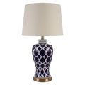 White Table Lamp with Metallic Details