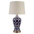 White Table Lamp with Metallic Details
