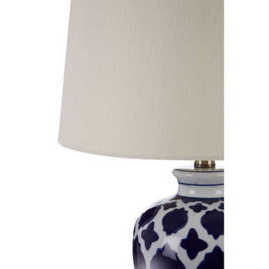 White Table Lamp with Metallic Details