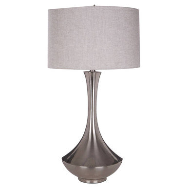 Silver Chrome Table Lamp with Elongated Stand