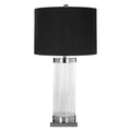 Black and Clear Glass Table Lamp