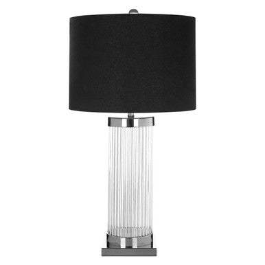 Black and Clear Glass Table Lamp