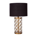 Copper Gold Metal Base Table Lamp with Black Shade