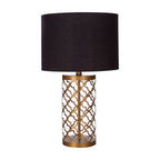 Copper Gold Metal Base Table Lamp with Black Shade