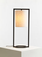Black Metal Table Lamp with Grey Shade