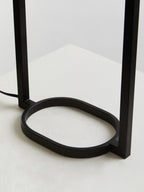 Black Metal Table Lamp with Grey Shade