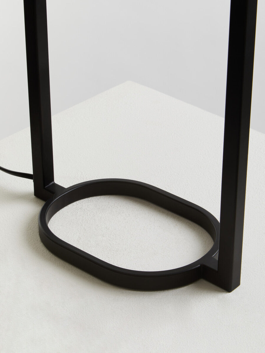 Black Metal Table Lamp with Grey Shade