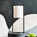 Black Metal Table Lamp with Grey Shade