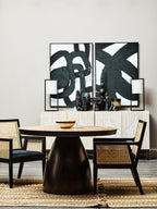 Black Metal Table Lamp with Grey Shade