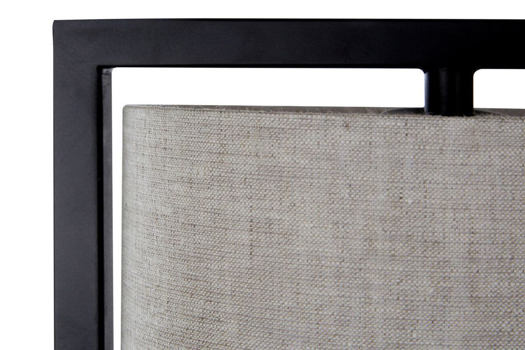 Black Metal Table Lamp with Grey Shade