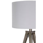 White and Silver Compact Table Lamp