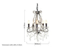 5 Bulb Crystal Glass Chandelier
