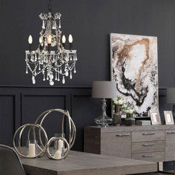 5 Bulb Crystal Glass Chandelier