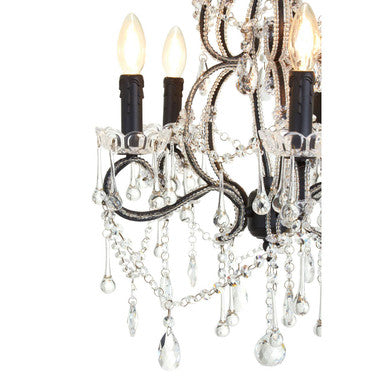 5 Bulb Crystal Glass Chandelier
