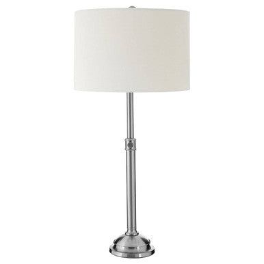 Polished Silver Table Lamp with Cream Drum Shade