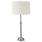 Polished Silver Table Lamp with Cream Drum Shade