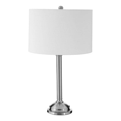 Polished Silver Table Lamp with Cream Drum Shade