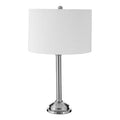 Polished Silver Table Lamp with Cream Drum Shade