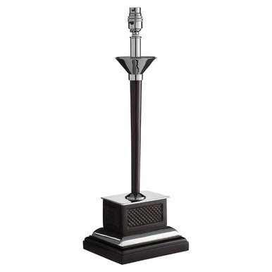 Black Lamp Base with Natural Wood Plinth